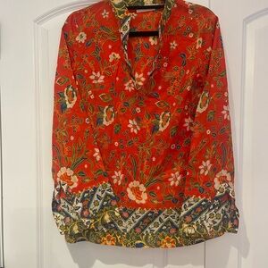 Floral Red Women's Top